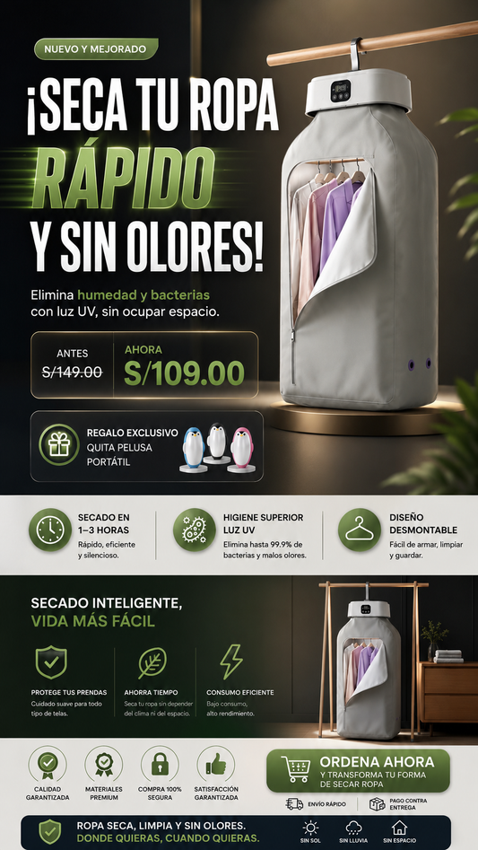 Secador de Ropa Portatil + Regalo: Sorpresa